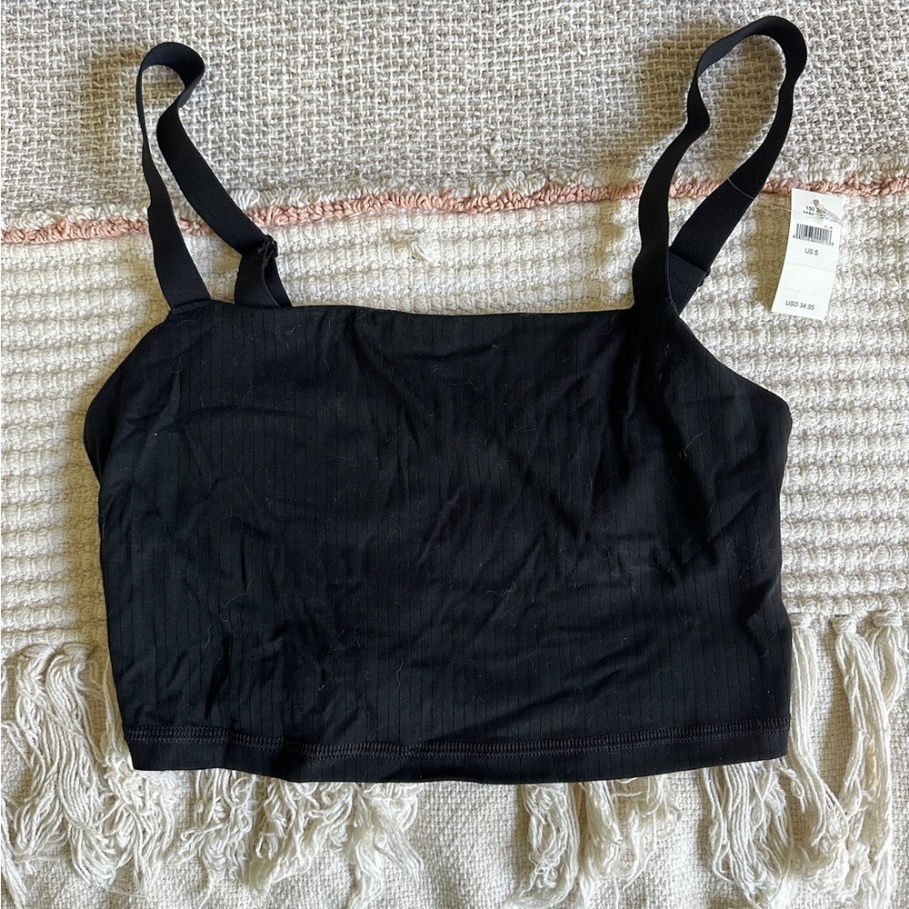 Aerie black ribbed sports bra